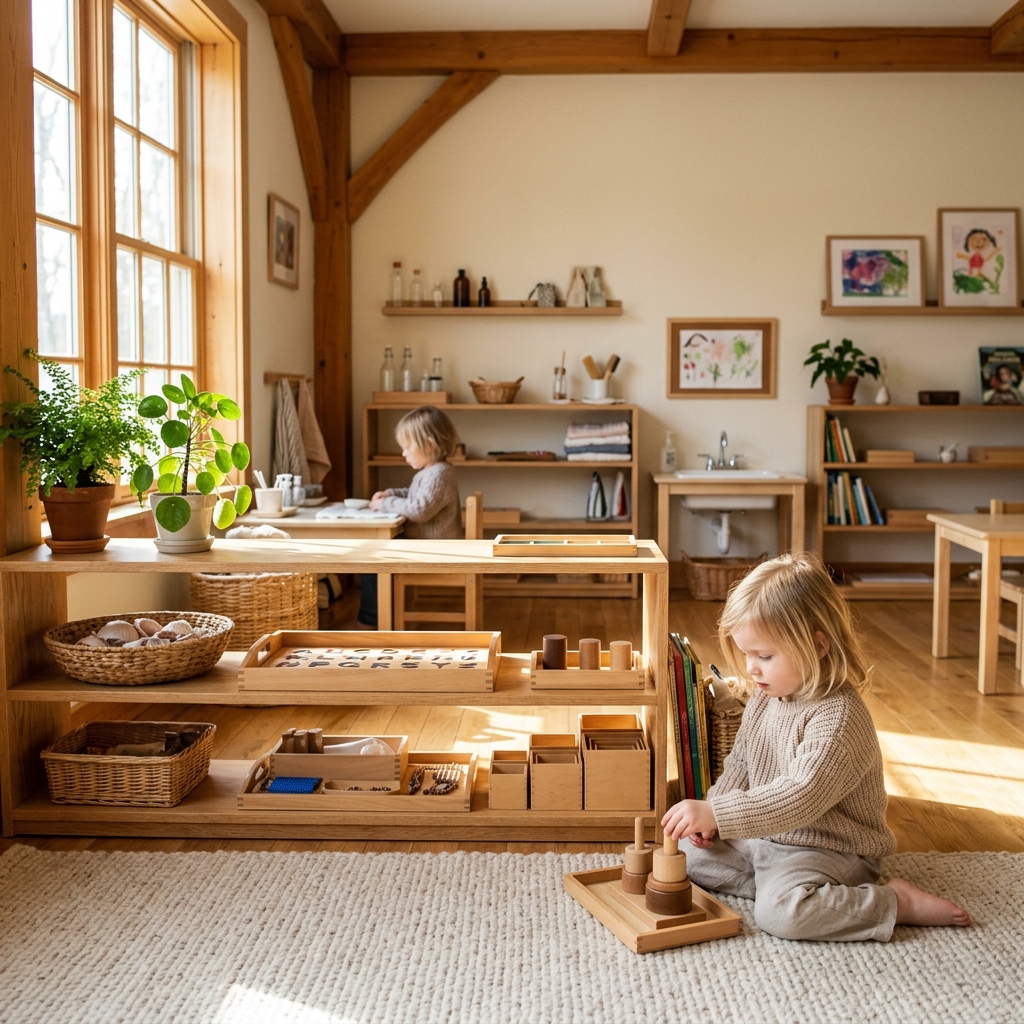 Children learning at Little City Montessori